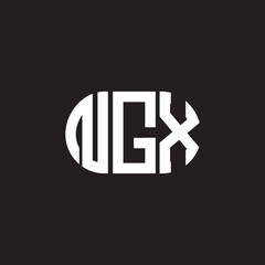 Obraz premium NGX letter logo design on black background. NGX creative initials letter logo concept. NGX letter design.