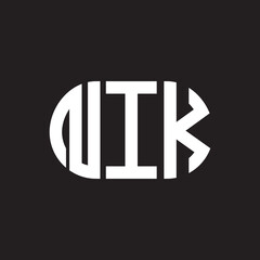 NIK letter logo design on black background. NIK creative initials letter logo concept. NIK letter design. - obrazy, fototapety, plakaty