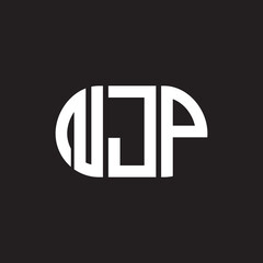 Fototapeta premium NJP letter logo design on black background. NJP creative initials letter logo concept. NJP letter design.