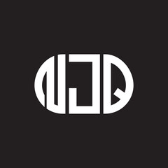 NJQ letter logo design on black background. NJQ creative initials letter logo concept. NJQ letter design.