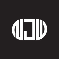 NJW letter logo design on black background. NJW creative initials letter logo concept. NJW letter design.