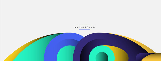 Abstract background. Minimal geometric circles and round style shapes with deep shadow effects. Trendy technology business template for wallpaper banner or background