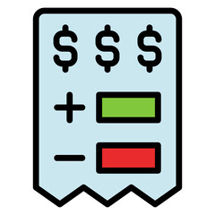 bill invoice payment filled line color icon. Can be used for digital product, presentation, print design and more.