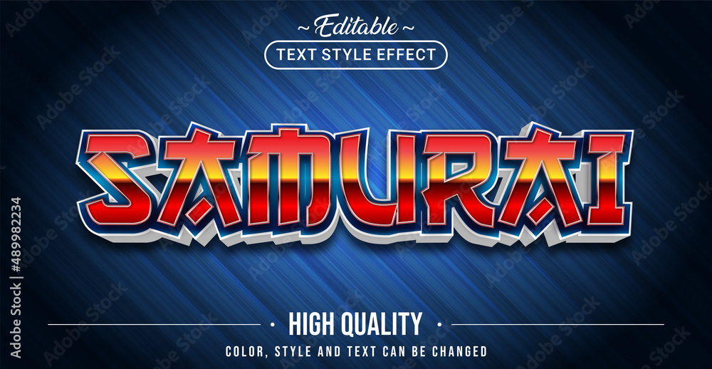 Poster editable text style effect - samurai text style theme.