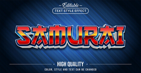 Editable text style effect - Samurai text style theme. © Rtn_Studio