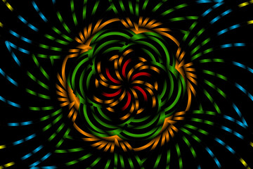 Sparkling colorful rainbow stars flower art pattern caleidoscope of culture traditional tenun batik ethnic for wallpaper ads background 