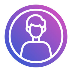 user profile flat gradient icon. Can be used for digital product, presentation, print design and more.