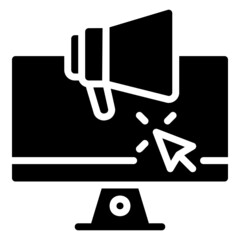 digital marketing glyph icon. Can be used for digital product, presentation, print design and more.