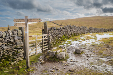 Walking the Settle Loop above Settle and Langcliffe in the Yorkshire Dales