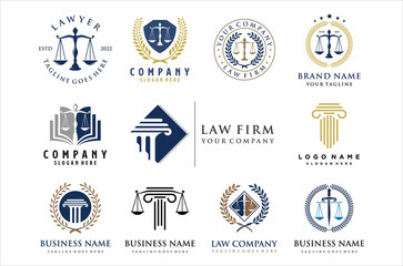 set of Attorney and law logo.Modern design.Abstract style.Vector illustration