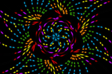 Sparkling colorful rainbow stars flower art pattern caleidoscope of culture traditional tenun batik ethnic for wallpaper ads background 