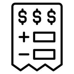 bill invoice payment line icon. Can be used for digital product, presentation, print design and more.