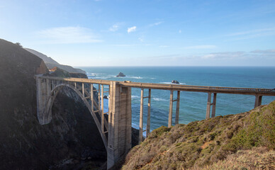 Pacific Coast Highway at Bixby Creek Bridge at Big Sur on the central coast of California United States