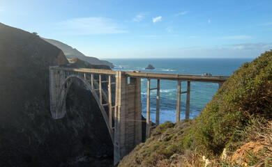 Bixby Creek Bridge for the Pacific Coast Highway at Big Sur on the central coast of California United States