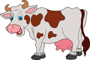 Vector image of a cow for coloring book