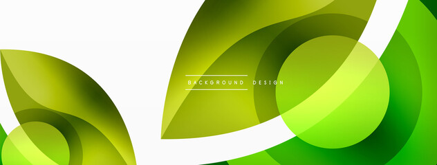 Abstract background with color geometric shapes. Beautiful minimal backdrop with round shapes circles and lines. Geometrical design. Vector illustration