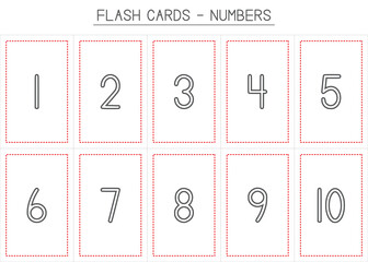 Children Learning Printable - Number Flash Cards