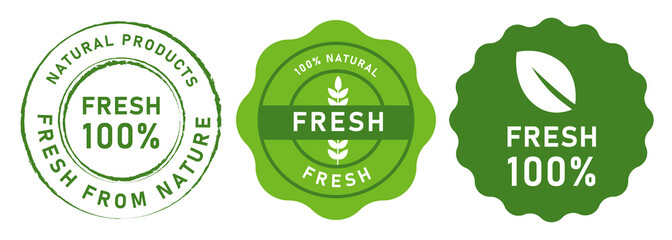 100 percent fresh label stamp greenround seal set