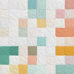 Colorful abstract mosaic with a rough texture background. Colored square pattern background. Picture for creative wallpaper or design art work. Backdrop have copy space for text.