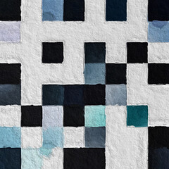 Colorful abstract mosaic with a rough texture background. Colored square pattern background. Picture for creative wallpaper or design art work. Backdrop have copy space for text.