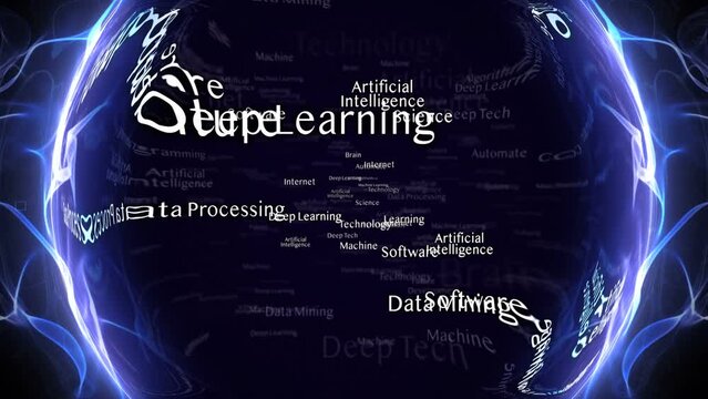 ARTIFICIAL INTELLIGENCE Keywords, Background, Animation, Loop, 4k
