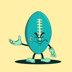 Football cartoon character with facial expressions. expression of feeling something.. Vector illustration.