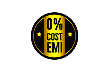 0% cost EMI icon vector illustration 