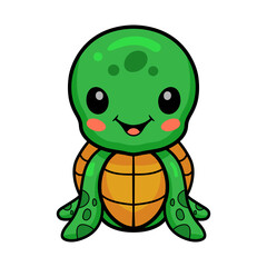 Cute little turtle cartoon sitting