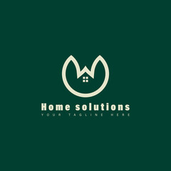 Logo design of W in vector for construction, home, real estate, building, property. creative elegant Monogram.