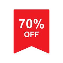 70% off promo discount icon vector