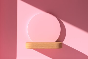 Abstract pink color background, minimalist mockup for podium,modern stage, display or showcase, 3d rendering.	