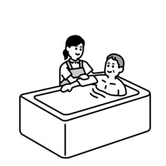 介護師や福祉の人物イラストモノクロまとめ