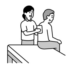 介護師や福祉の人物イラストモノクロまとめ