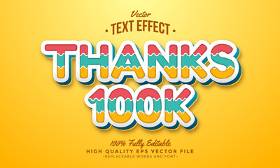 Thanks 100K Colors Liquid Editable Modern Text Effect Vector Files