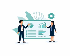 Fototapeta premium bussines analysis flat design illustration