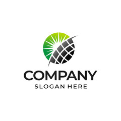 Energy solar panel logo design template