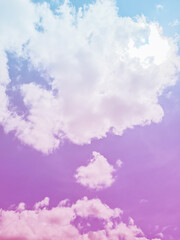 Pink sky background, clouds and hot sunlight