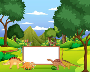 Obraz na płótnie Canvas Dinosaur in prehistoric forest scene