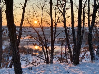 sunset in the winter