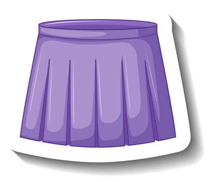 Purple pleated skirt in cartoon style