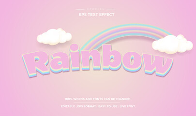 Editable text effect, colorful rainbow text style