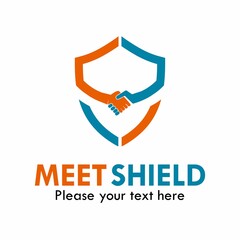 Meet shield logo template illustration