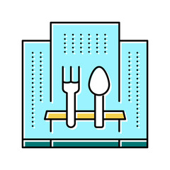 hotel catering service color icon vector illustration