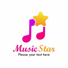 Music star logo template illustration