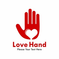 Love hands logo template illustration