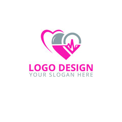 Love Shaped Logo Design Professional Logo 