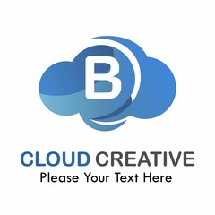 Fototapeta premium Letter b with cloud logo template illustration. suitable for brand your business, media, app, symbol etc