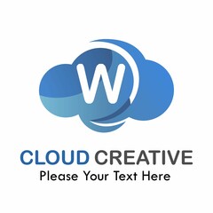 Letter w with cloud logo template illustration. suitable for brand your business, media, app, symbol etc