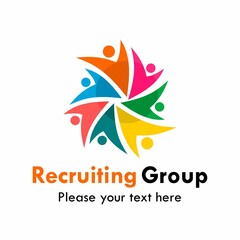 Recruiting group logo template illustration