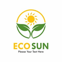 eco sun logo template illustration